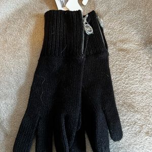 Michael Kors Knit Gloves, Black, One Size